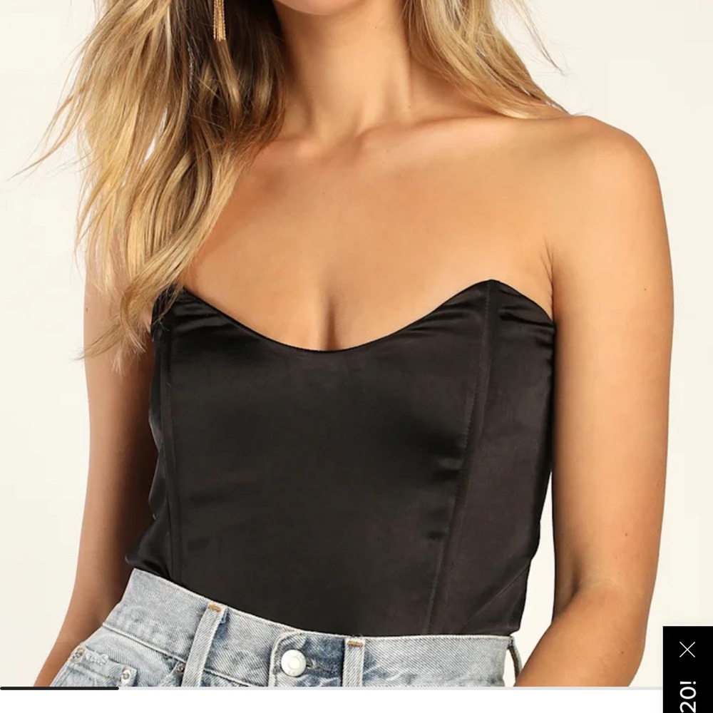 Lulu’s Black Satin Corset Top